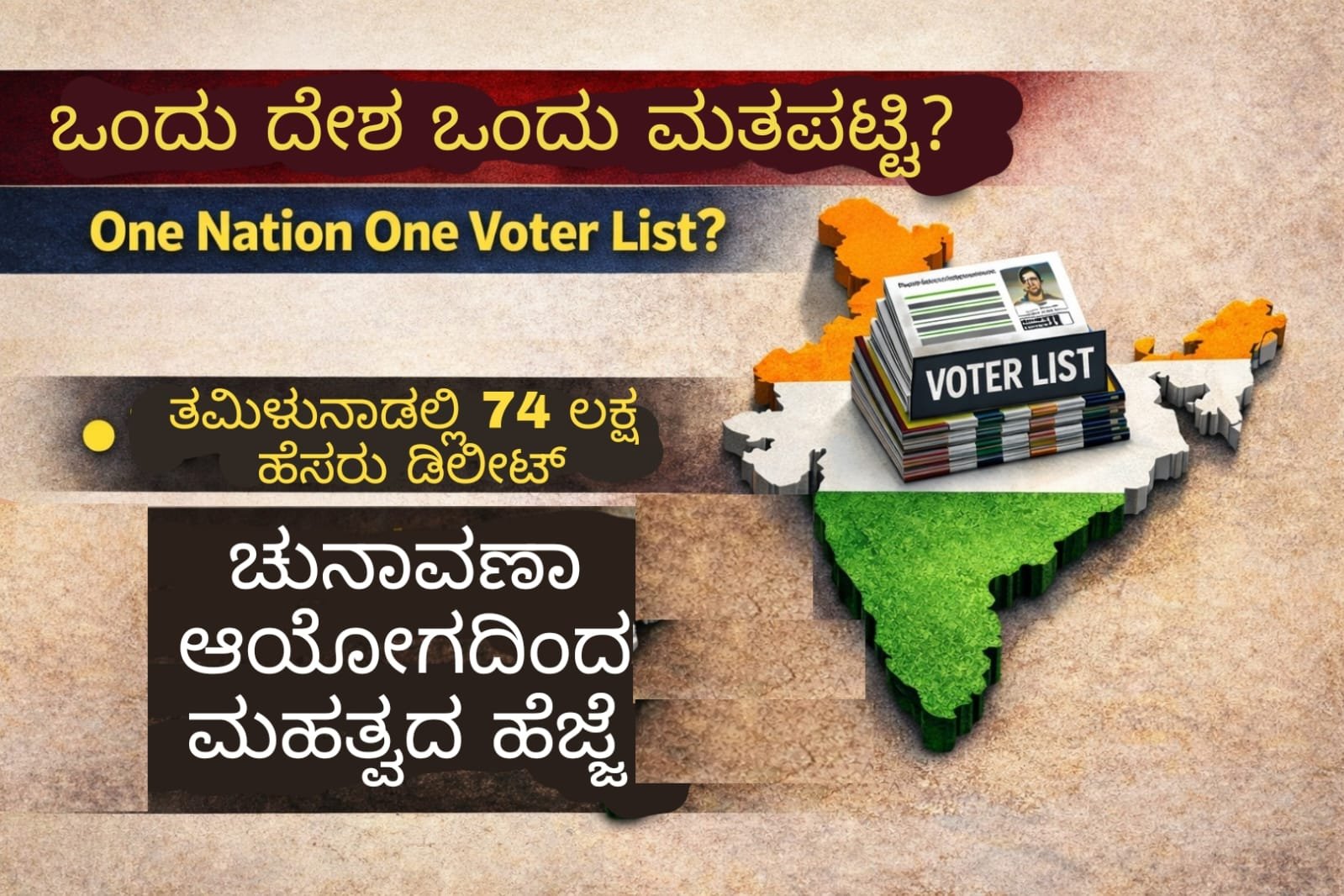 One Nation One Voter List proposal discussion by Election Commission of India led by Chief Election Commissioner Gyanesh Kumar