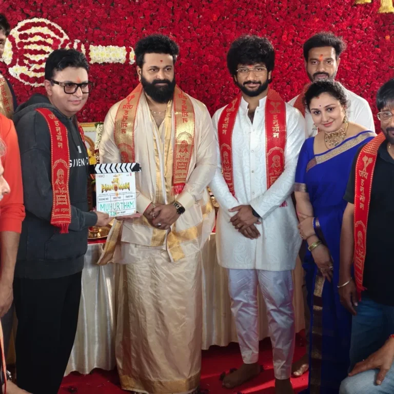 Jai Hanuman Movie Muhurta ceremony at Anjanadri Hill with Rishab Shetty and director Prasanth Varma