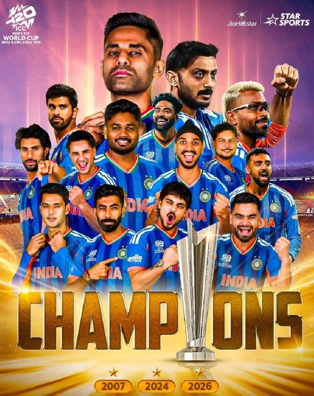 India T20 World Cup 2026 Team India celebration after winning the final