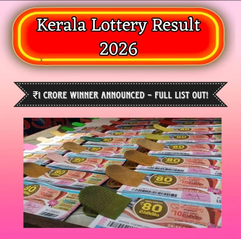 Kerala Lottery Result 2026 ₹1 Crore winner announced full result list today