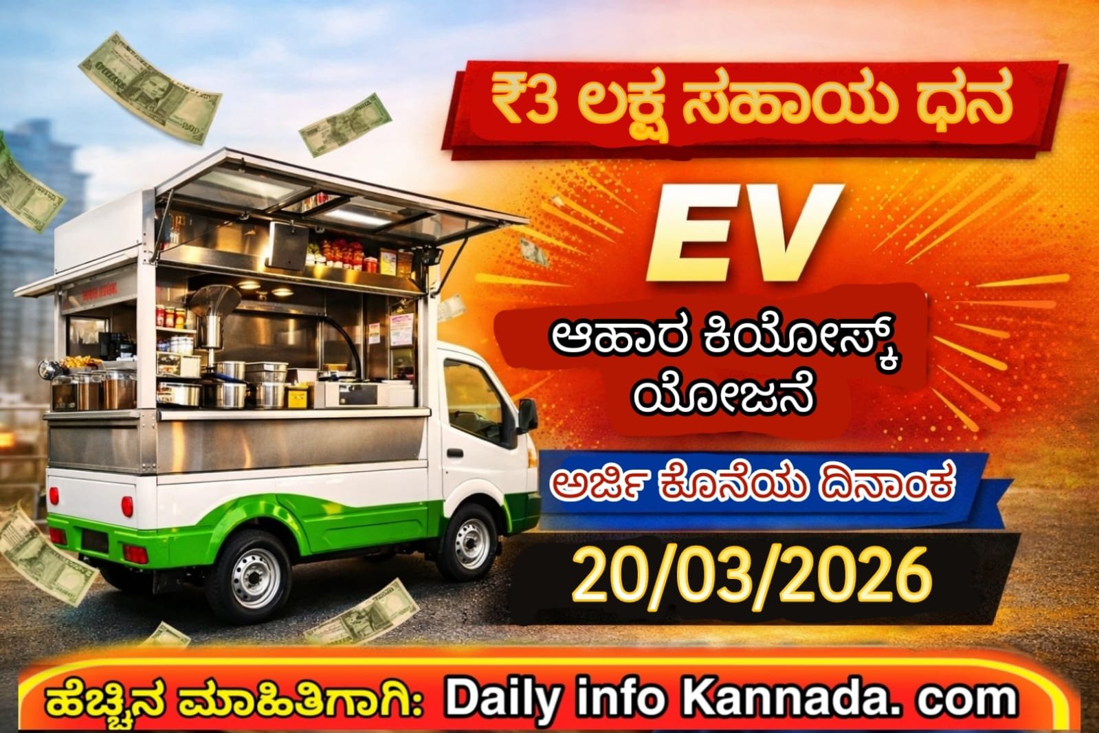 Food Kiosk Scheme 2026 3 Lakh Subsidy Karnataka