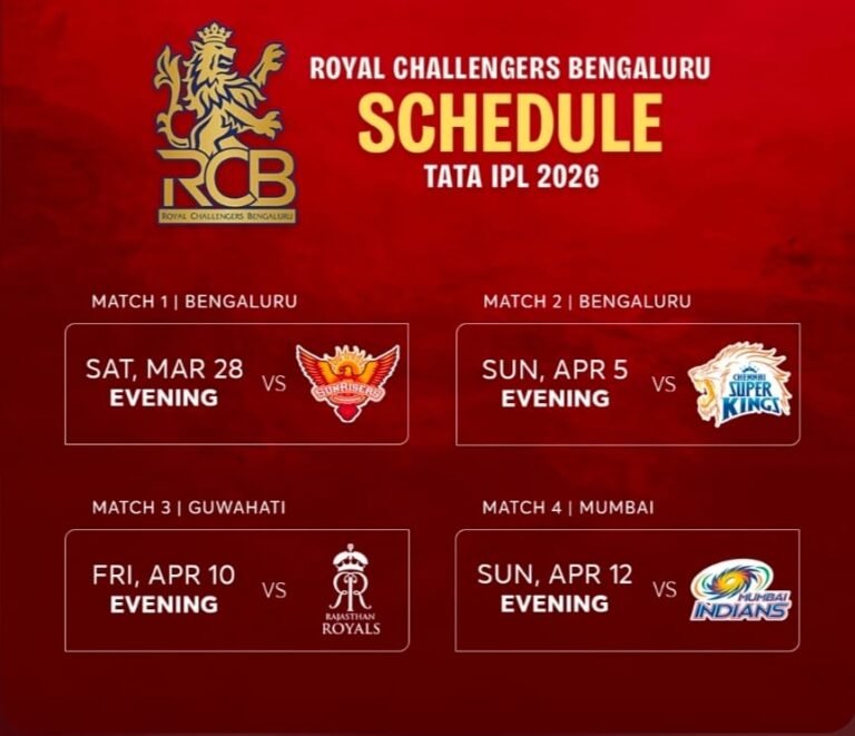 IPL 2026 Schedule RCB vs Sunrisers Opening Match