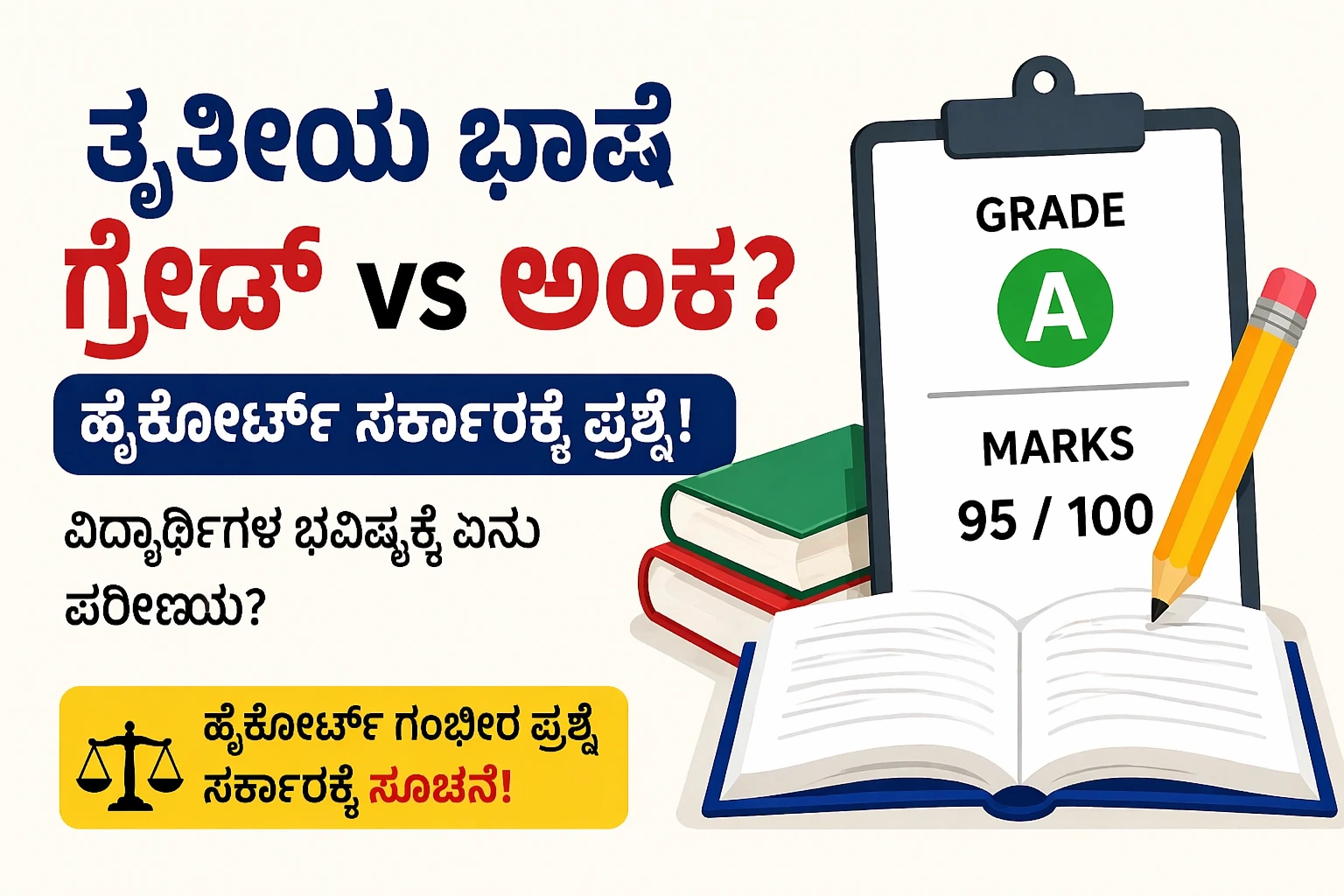 ತೃತೀಯ ಭಾಷೆ ಅಂಕ vs ಗ್ರೇಡ್ ವಿವಾದ ಕುರಿತು ಹೈಕೋರ್ಟ್ ನೀಡಿದ ಸೂಚನೆ, ವಿದ್ಯಾರ್ಥಿಗಳಿಗೆ ಮಹತ್ವದ ಶಿಕ್ಷಣ ಅಪ್ಡೇಟ್